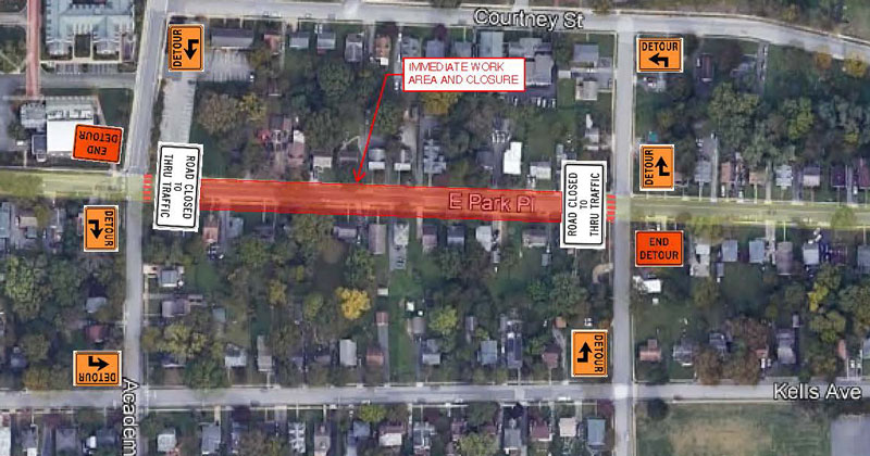 City map of East Park Place