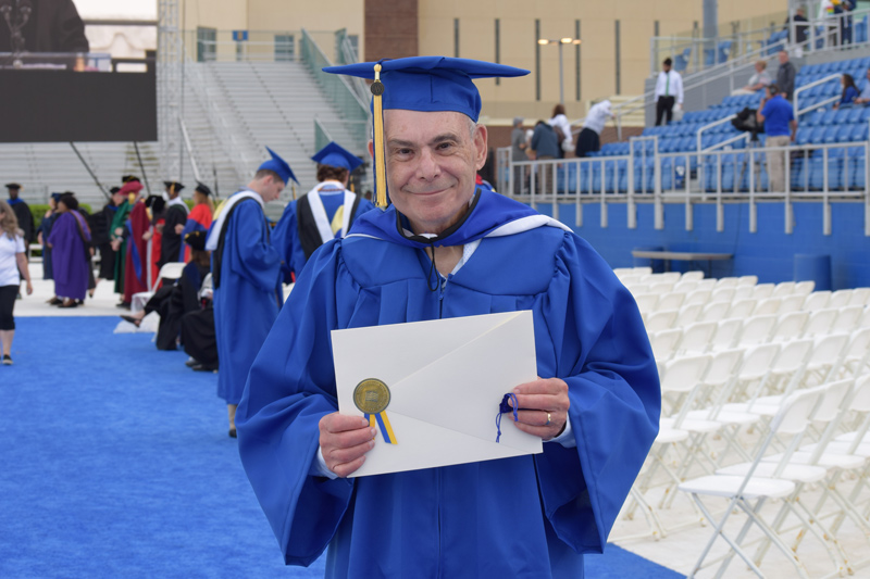 Steven Goodhart earned his first bachelor’s degree in mechanical engineering from Penn State — in 1964. After getting a master’s in engineering and working in that field, he earned his UD bachelor’s degree in criminal justice on May 28, 2022.