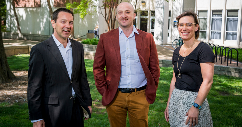 UD College of Education and Human Development faculty (from left to right) Henry May, Kenneth Shores and Elizabeth Farley-Ripple are partnering with the Delaware Department of Education on an investigation of students’ equitable access and outcomes related to career and technical education throughout the state of Delaware.