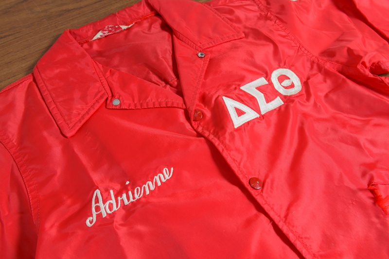 A Delta Sigma Theta jacket is one of the many items donated to the University Archives by the Mu Pi chapter of the DST sorority. A Delta Sigma Theta jacket is one of the many items donated to the University Archives by the Mu Pi chapter of the DST sorority.