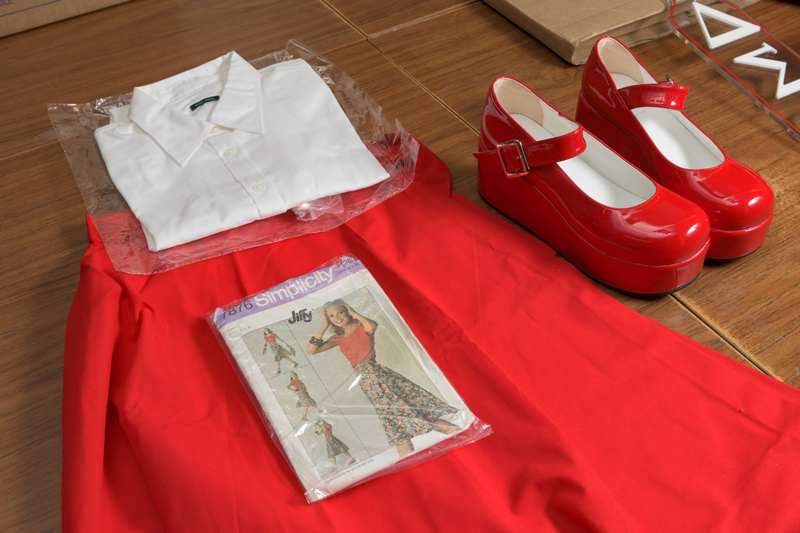 Items donated by the Mu Pi chapter of Delta Sigma Theta include a pledge dress and Mu Pi platform pledge shoes. Items donated by the Mu Pi chapter of Delta Sigma Theta include a pledge dress and Mu Pi platform pledge shoes.