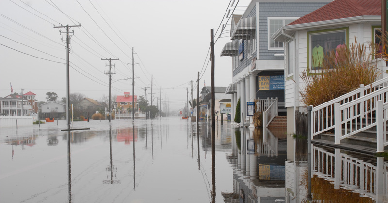 Large weather events, such as tropical cyclones and nor’easters, exacerbate coastal flooding. 