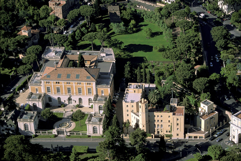 An aerial view of the campus of the American Academy in Rome, where recipients of the Rome Prize are given “time and space to think and work.”