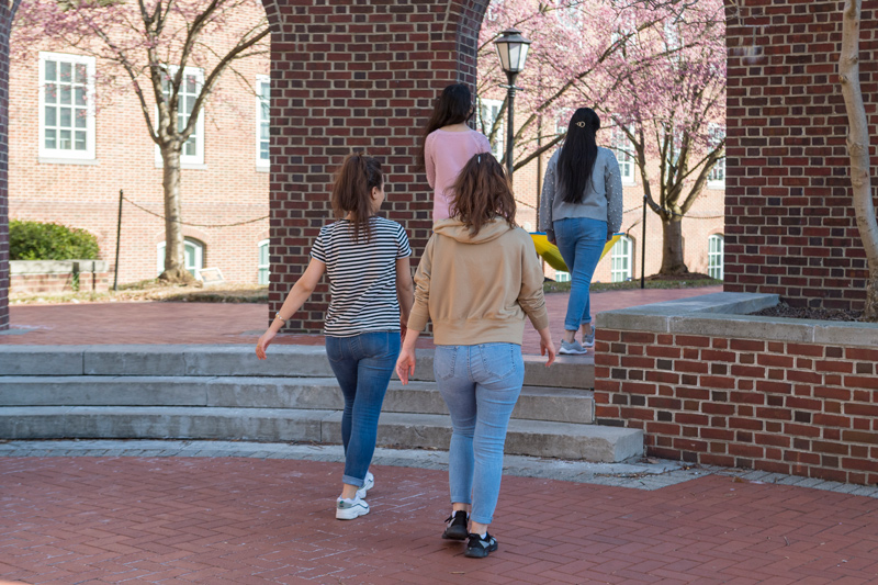 “I feel so lucky to live in a country where we have the freedoms we do,” said Michelle Cirillo, an associate professor who organized a math department fundraiser that resulted in $3,000 for the University’s new Afghan students, four of whom are pictured here. “Their story tugged at my heartstrings, and I felt a strong desire to give something back.” 