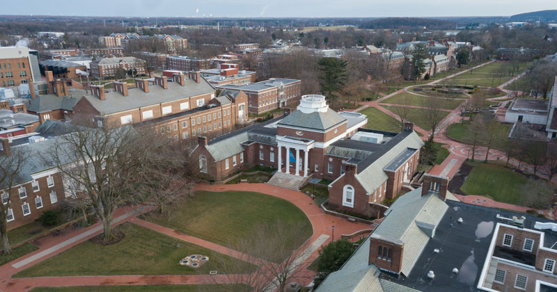 Campus-Drone_Aerials-The_Green-012022 University of Delaware campus