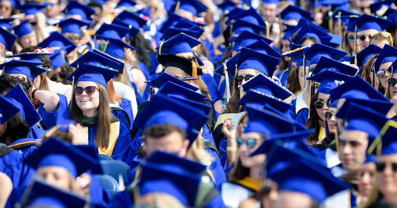 Sea of graduates at Commencement