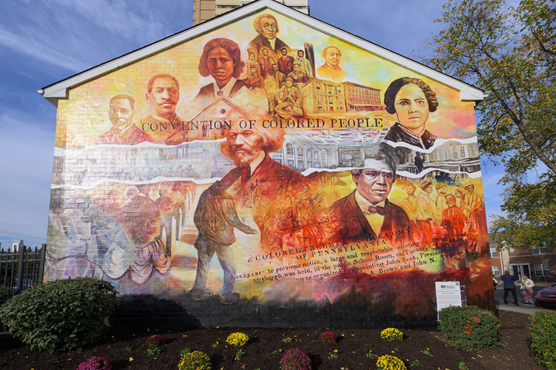 The Colored Conventions Project (CCP), which was founded at the University of Delaware in 2012, partnered with Mural Arts Philadelphia to bring the stories found within CCP’s collection of online records to the cityscape.