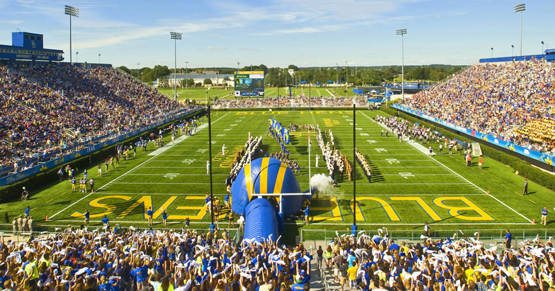 Delaware Stadium during a football game The 2022 class of the UD Athletics Hall of Fame will be honored at halftime of the Blue Hens’ Nov. 5 game against Monmouth at Delaware Stadium.