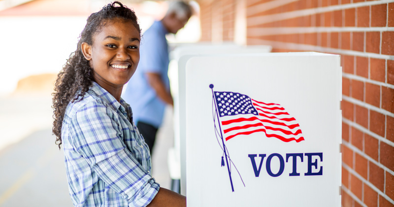 woman voting Election Day is Tuesday, Nov. 8, 2022.