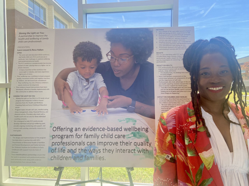 Kyma Fulgence-Belardo, a child care wellness advocate and mindfulness instructor, helps facilitate sessions to provide the family child care perspective on health and wellness. Kyma Fulgence-Belardo, a child care wellness advocate and mindfulness instructor, helps facilitate sessions to provide the family child care perspective on health and wellness.