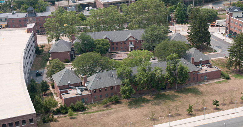 Aerial view of Conover Apartment Buildings