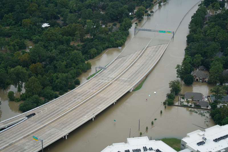 Hurricane Harvey hit Houston hard. Some of the impacts were felt on roads and highways, which can hamper disaster response and create challenges for recovery and resilience. Hurricane Harvey hit Houston hard. Some of the impacts were felt on roads and highways, which can hamper disaster response and create challenges for recovery and resilience.