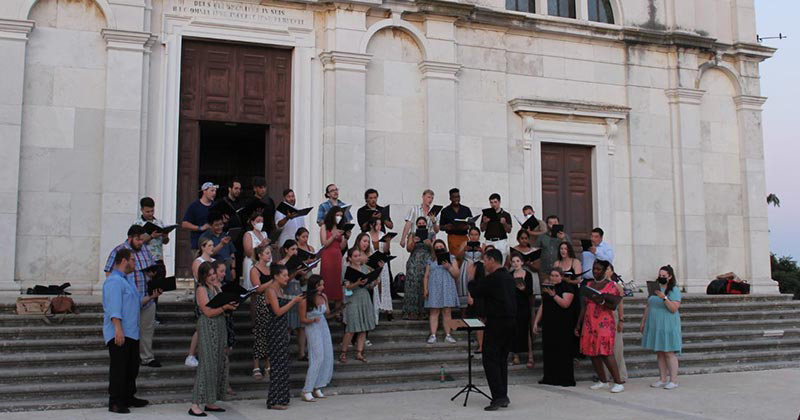 The UD Chorale performs in Croatia during the summer of 2022. The UD Chorale performs in Croatia during the summer of 2022.
