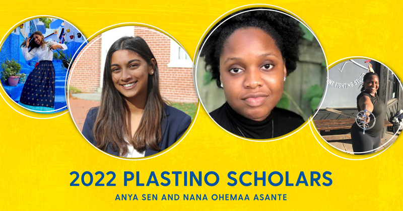 UD students, left to right, Anya Sen and Nana Ohemaa Asante, traveled to France and Morocco and Los Angeles as the 2022 class of Plastino Scholars.