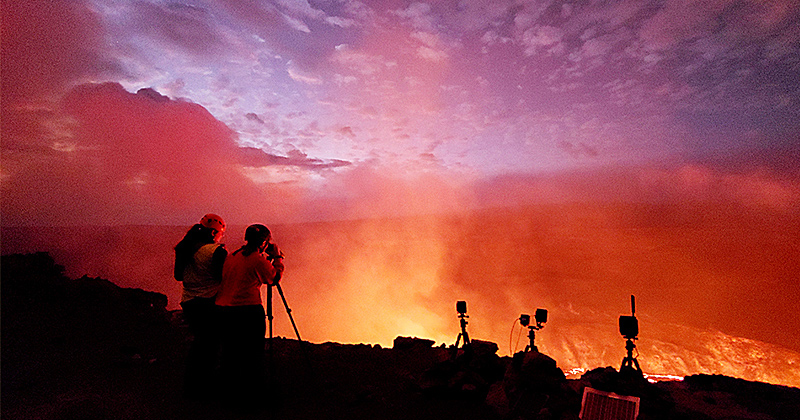 Kīlauea is one of the most active volcanoes in the world. Kīlauea is one of the most active volcanoes in the world.