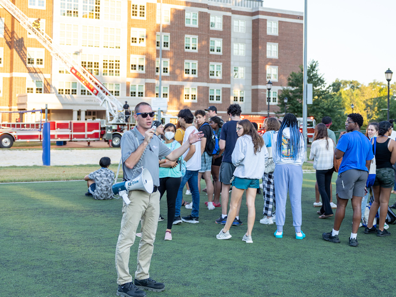 Resident assistants are upper level students who live with other students in University residence halls and learning how to respond in an emergency is part of their training to keep students safe.