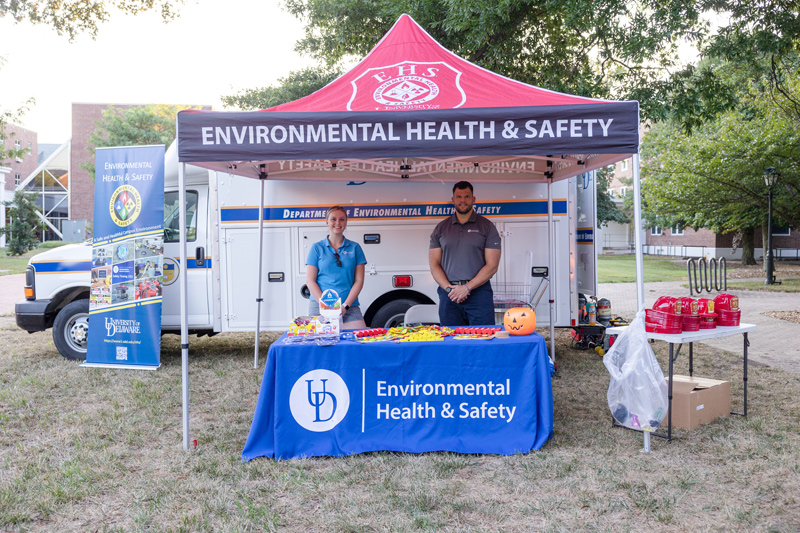 UD’s Department of Environmental Health and Safety provided information to resident assistants to help them avoid and prepare for emergency situations.