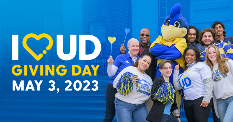 UD’s annual giving days like the upcoming I Heart UD Giving Day unite individuals to make a difference in the lives of Blue Hens. UD’s annual giving days like the upcoming I Heart UD Giving Day unite individuals to make a difference in the lives of Blue Hens.