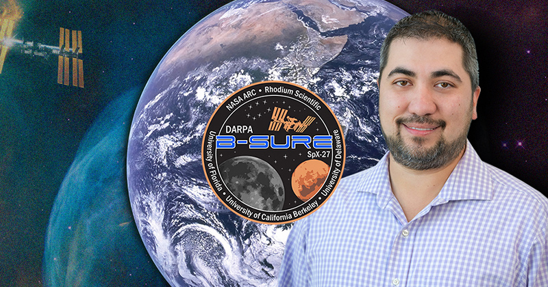 UD’s Mark Blenner is a co-Principal Investigator (PI) of B-SURE (Biomanufacturing: Survival, Utility and Reliability beyond Earth), a research program funded by the Defense Advanced Research Projects Agency (DARPA) that will bioengineer microbes for experiments on the International Space Station (ISS). UD’s Mark Blenner is a co-Principal Investigator (PI) of B-SURE (Biomanufacturing: Survival, Utility and Reliability beyond Earth), a research program funded by the Defense Advanced Research Projects Agency (DARPA) that will bioengineer microbes for experiments on the International Space Station (ISS).
