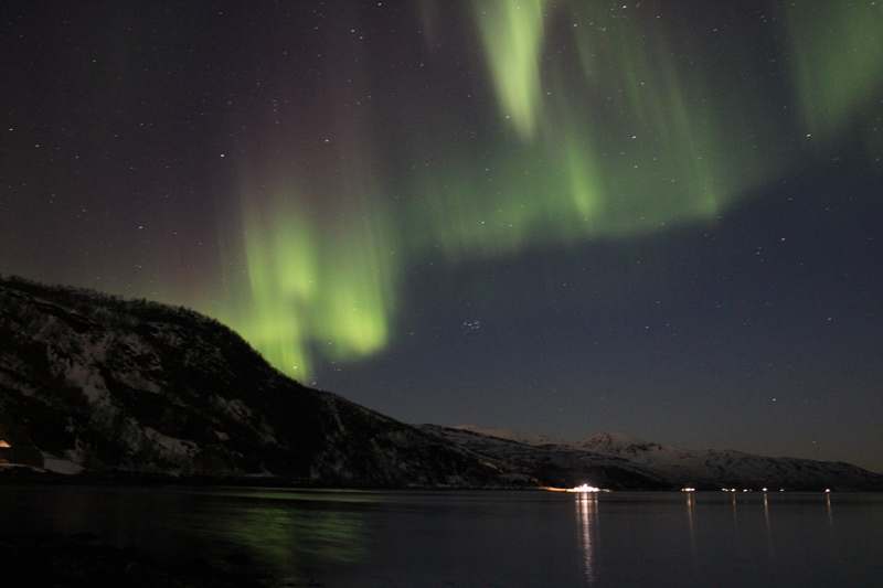 Tim Smoot, who lived and studied polar biology inside the Arctic Circle in the spring of 2022, documents in “Northern Lights Over Norway” his view of the Aurora Borealis over Tromsø, Norway.
