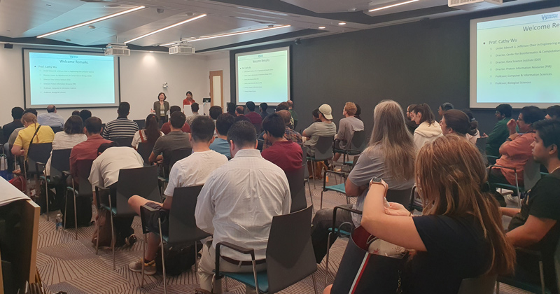 About 70 people participated in the DSI + AICoE Hackathon, which took place from July 17-19 at the Ammon Pinizzotto Biopharmaceutical Innovation Center. About 70 people participated in the DSI + AICoE Hackathon, which took place from July 17-19 at the Ammon Pinizzotto Biopharmaceutical Innovation Center.