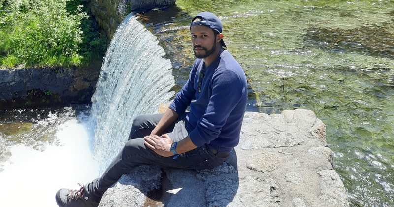 Endalkachew Kebede, a doctoral student in the Department of Geography and Spatial Sciences pictured here during his time studying in Europe, grew up in Ethiopia and faced the challenges of water scarcity firsthand. Because of his experience, he developed a deep interest in studying water and trying to discover a way he could help with a scientific contribution to resolving the water crisis in his country and beyond its borders. Endalkachew Kebede, a doctoral student in the Department of Geography and Spatial Sciences pictured here during his time studying in Europe, grew up in Ethiopia and faced the challenges of water scarcity firsthand. Because of his experience, he developed a deep interest in studying water and trying to discover a way he could help with a scientific contribution to resolving the water crisis in his country and beyond its borders.