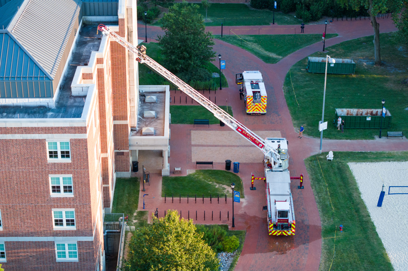 The event was designed to be interactive so that the RAs could really get an idea of what to expect in an emergency and how to respond. “You can read about how to use a fire extinguisher, but to actually have a chance to use a fire extinguisher and put a fire out, you feel a sense of accomplishment and a sense of confidence,” UD Fire Marshal Kevin McSweeney said. The event was designed to be interactive so that the RAs could really get an idea of what to expect in an emergency and how to respond. “You can read about how to use a fire extinguisher, but to actually have a chance to use a fire extinguisher and put a fire out, you feel a sense of accomplishment and a sense of confidence,” UD Fire Marshal Kevin McSweeney said.