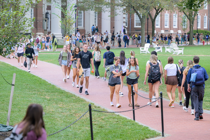University of Delaware students make their way to class on Tuesday, Aug. 29, officially kicking off the 2023-2024 academic year.