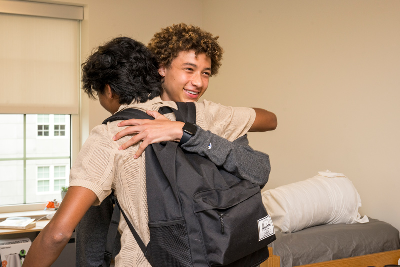 Previn Langham and his roommate, Shaurya Kumar, meet for the first time on move-in day.