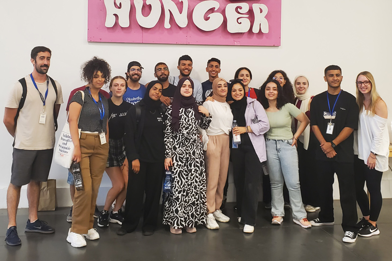 Students from the Middle East volunteered at the Food Bank of Delaware during their time on campus.