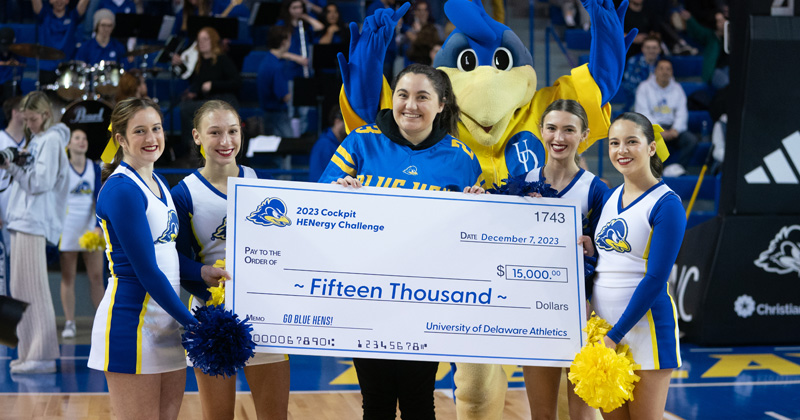 Danielle McIltrot was announced as this year's winner of the second annual Cockpit HENergy Challenge hosted by Delaware Athletics.