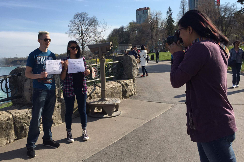 Alumna and UD staff member Tanya Kang has shot photos of Pearl Jam fans all over the country — here, she’s pictured at Niagara Falls — for her book “I am Mine: Pearl Jam Fan Portraits.” Alumna and UD staff member Tanya Kang has shot photos of Pearl Jam fans all over the country — here, she’s pictured at Niagara Falls — for her book “I am Mine: Pearl Jam Fan Portraits.”