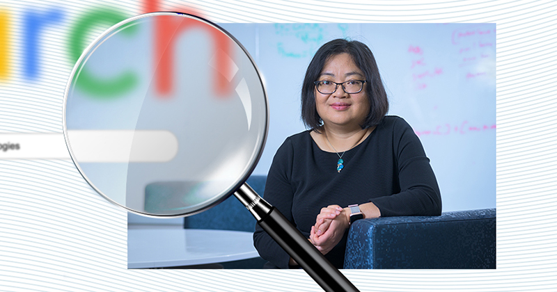 Hui Fang, associate professor in the Department of Electrical and Computer Engineering in UD’s College of Engineering, is conducting fundamental research to improve search engine technologies. She is also a champion of DEI initiatives by helping to establish the Women in ECE student organization. Hui Fang, associate professor in the Department of Electrical and Computer Engineering in UD’s College of Engineering, is conducting fundamental research to improve search engine technologies. She is also a champion of DEI initiatives by helping to establish the Women in ECE student organization.
