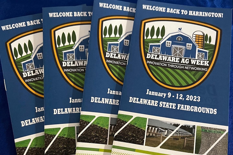 A new logo on the 2023 program book celebrates innovation and a return to in-person sessions after a two-year virtual hiatus. Delaware Ag Week is organized and planned by the Delaware Department of Agriculture, the University of Delaware and Delaware State University.
