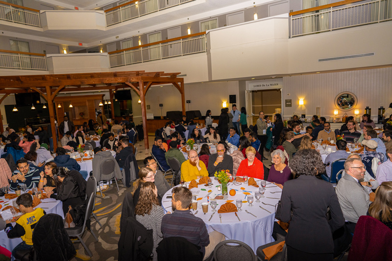 Staff from UD’s Center for Global Programs and Services enjoyed Thanksgiving dinner with members of UD’s international community at the Embassy Suites in November.