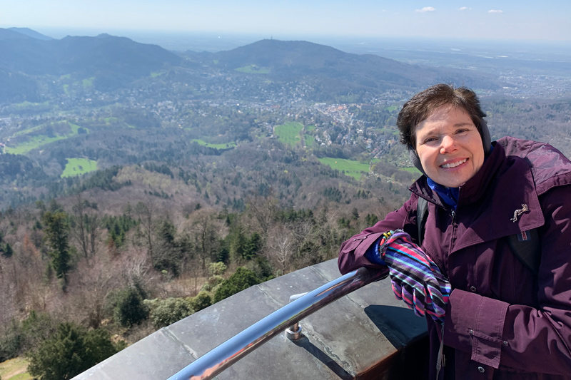 After a 30-year career working in study abroad at UD that shaped best practices for the field, UD alumna Lisa Chieffo looks out over Germany's Black Forest. Since her retirement, Chieffo and husband Joachim Piprek have enjoyed more opportunities for personal travel around the world. After a 30-year career working in study abroad at UD that shaped best practices for the field, UD alumna Lisa Chieffo looks out over Germany's Black Forest. Since her retirement, Chieffo and husband Joachim Piprek have enjoyed more opportunities for personal travel around the world.