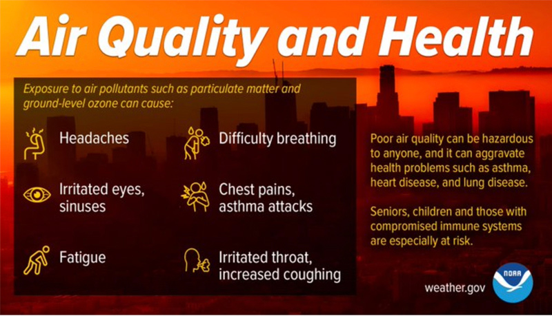 Air quality and health graphic