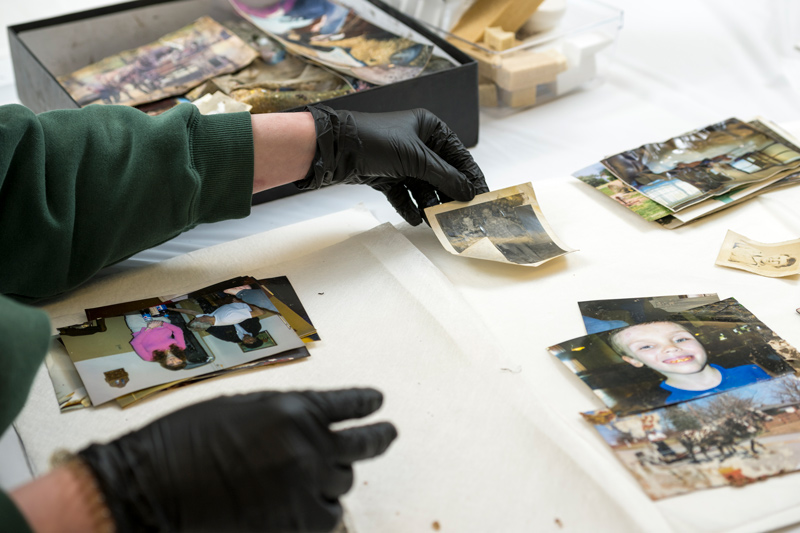 Multiple steps were required to clean and repair photos. Multiple steps were required to clean and repair photos.