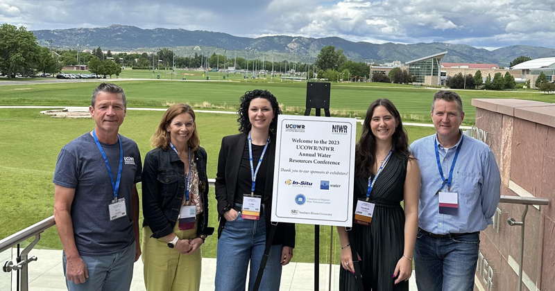 UD Water Resources Center staff at the UCOWR/NIWR Annual Conference on June 14, 2023, at Colorado State University in Fort Collins, Colorado