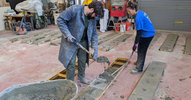 Pavers being made