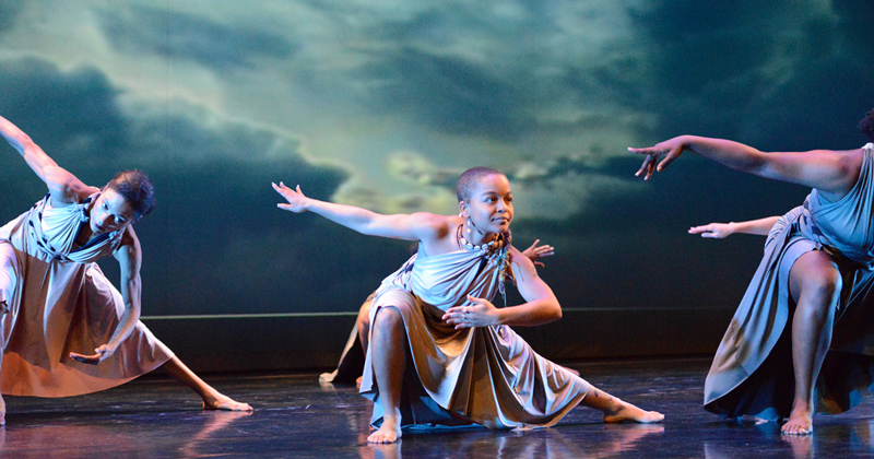 Rachel DeLauder (left) and Ikira Peace danced in “Suite Blackness.”