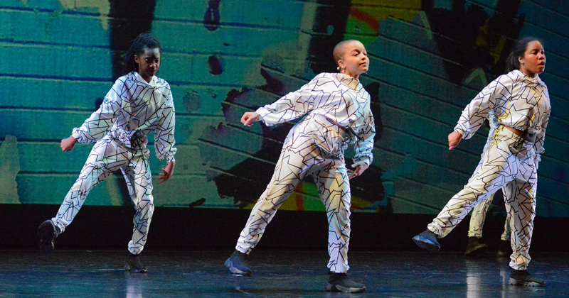 From left to right, Kennedy Davis, Ikira Peace and Amber Rance performed in “Suite Blackness.”