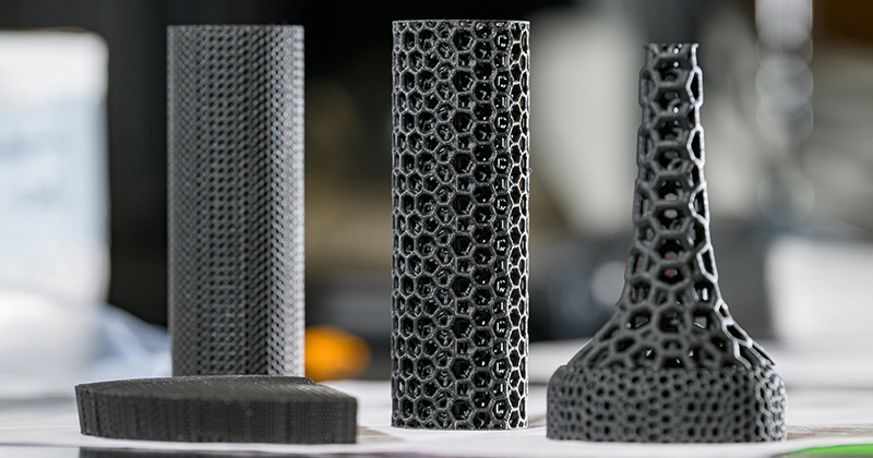 Professor Cathy Fromen’s lab group will explore which lattice structures might work best to study how aerosols move through the lungs. Professor Cathy Fromen’s lab group will explore which lattice structures might work best to study how aerosols move through the lungs.