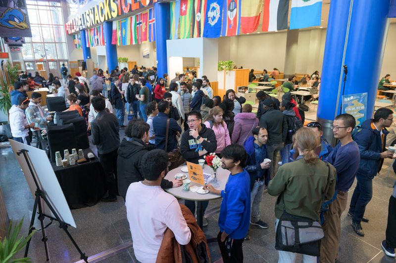 International Coffee Hour is UD's main venue for meeting fellow students, scholars, families and friends from around the world. What began as a humble gathering of about 20 students is now a tradition that regularly attracts 150 to 200. International Coffee Hour is UD's main venue for meeting fellow students, scholars, families and friends from around the world. What began as a humble gathering of about 20 students is now a tradition that regularly attracts 150 to 200.