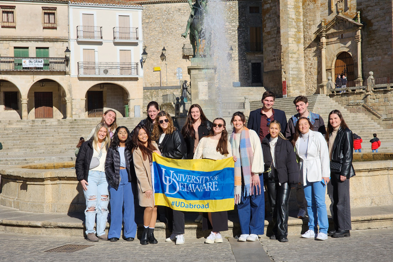 Students visit Trujillo Castle, built in the 13th century in Trujillo, Spain, as part of a planned excursion during their International Healthcare Practicum over Winter Session. 
