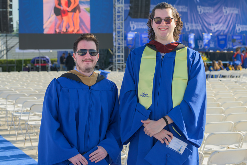 Graduates Nick Minard, left, and Matthew Kempski are looking forward to the next stage in life.