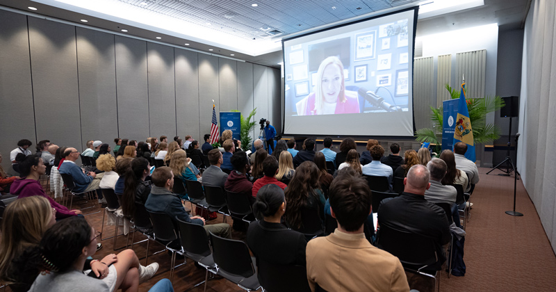 At a University of Delaware event hosted by the Biden Institute, aspiring journalists and students interested in politics participated in a question and answer session with the former White House press secretary and current host of MSNBC's “Inside with Jen Psaki.”