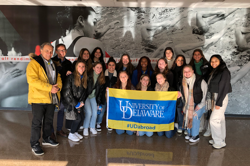 Students also toured an Olympic Training Center in Barcelona, where they noticed the visiting team’s locker rooms were dark, and the hallways were lined with Barcelona victories. Students also toured an Olympic Training Center in Barcelona, where they noticed the visiting team’s locker rooms were dark, and the hallways were lined with Barcelona victories.