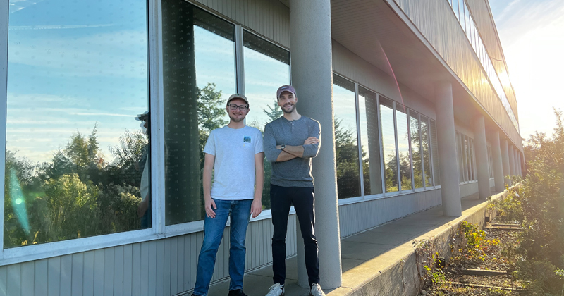 Justin Guider (left) and Hayden Boettcher are the two leads for the project that received a $5,000 Green Grant from the UD Office of Sustainability