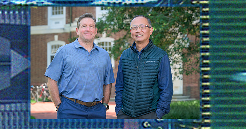 Dennis Prather (left) and Xiao-Feng Qi are developing the next generation of wireless communication devices with advanced sensing and artificial intelligence (AI) capabilities. 